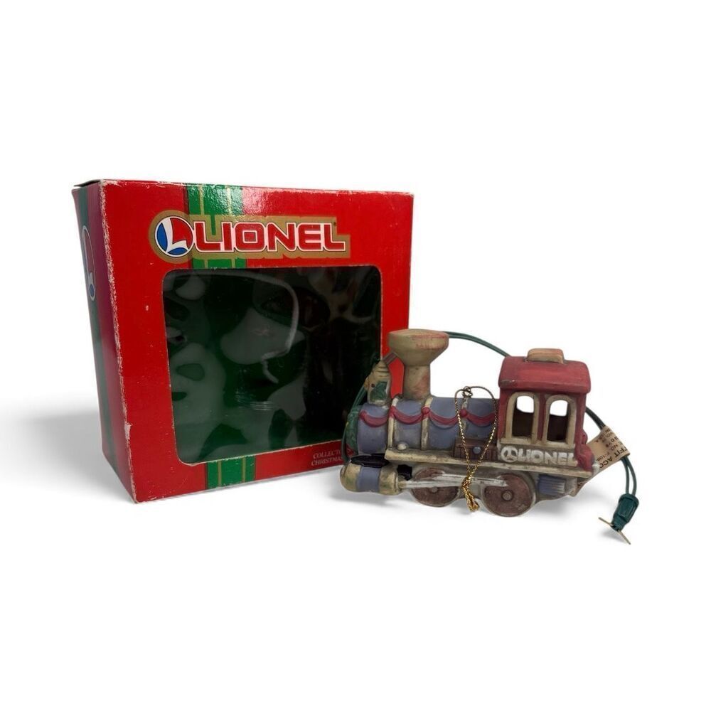 Vintage Lionel Lighted Porcelain Train Christmas Collector Ornament Box Charisma